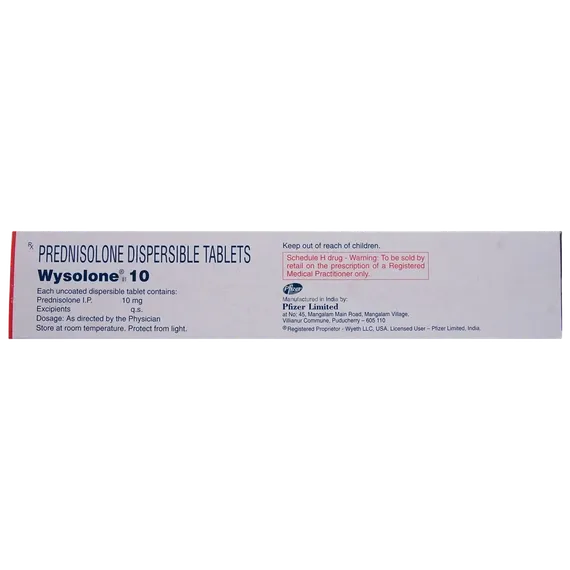 wysolone 10mg dt tablet 15's